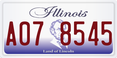 IL license plate A078545