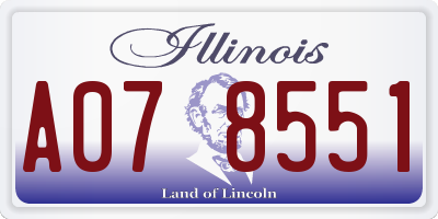 IL license plate A078551