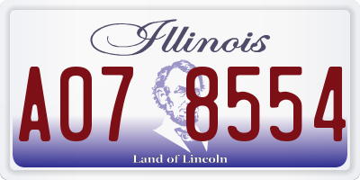 IL license plate A078554