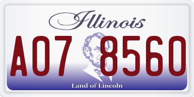 IL license plate A078560