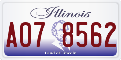 IL license plate A078562