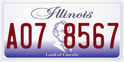 IL license plate A078567