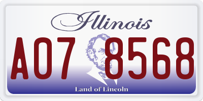 IL license plate A078568