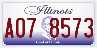IL license plate A078573