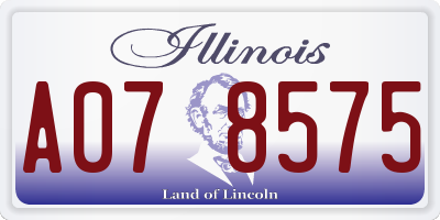 IL license plate A078575