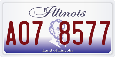 IL license plate A078577