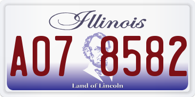 IL license plate A078582