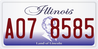 IL license plate A078585