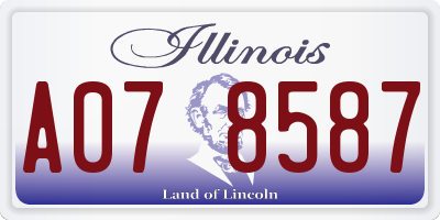 IL license plate A078587