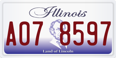 IL license plate A078597