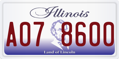 IL license plate A078600