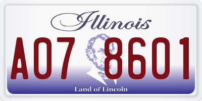 IL license plate A078601