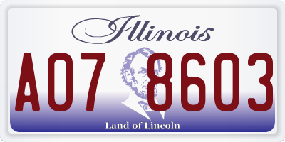 IL license plate A078603