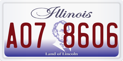 IL license plate A078606