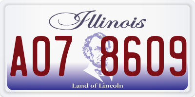 IL license plate A078609