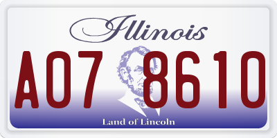 IL license plate A078610