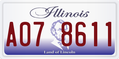 IL license plate A078611
