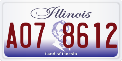 IL license plate A078612