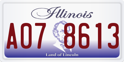 IL license plate A078613