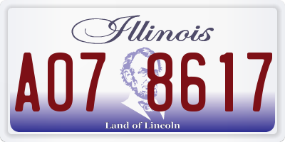 IL license plate A078617