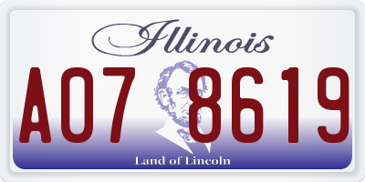 IL license plate A078619