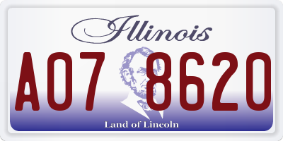 IL license plate A078620