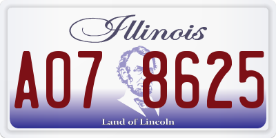 IL license plate A078625