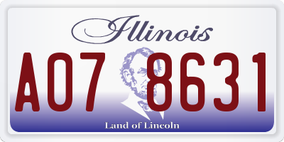 IL license plate A078631