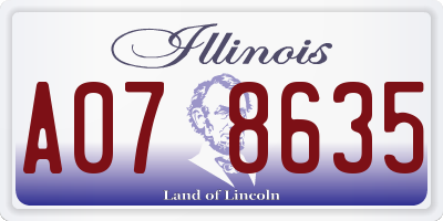 IL license plate A078635