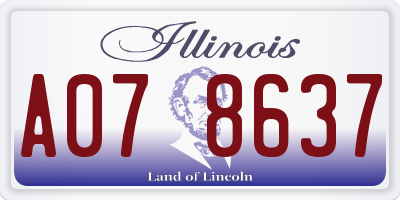 IL license plate A078637