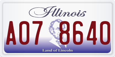 IL license plate A078640