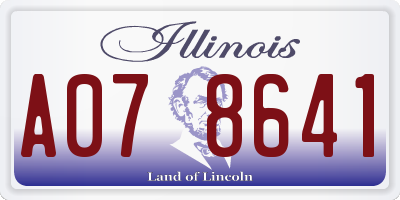 IL license plate A078641