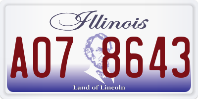IL license plate A078643