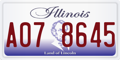 IL license plate A078645