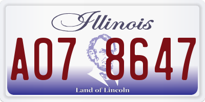 IL license plate A078647