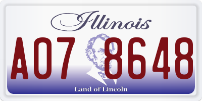 IL license plate A078648