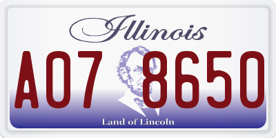 IL license plate A078650