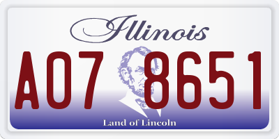 IL license plate A078651