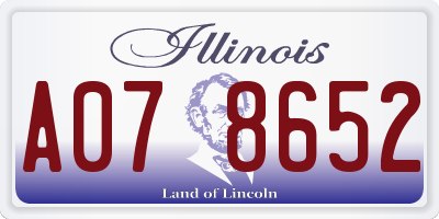 IL license plate A078652