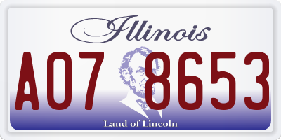 IL license plate A078653