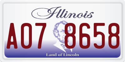 IL license plate A078658