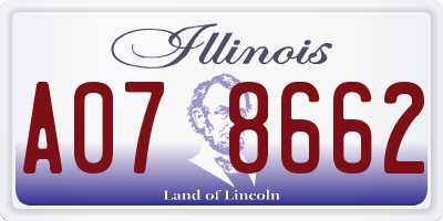 IL license plate A078662