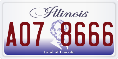 IL license plate A078666