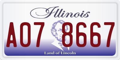 IL license plate A078667