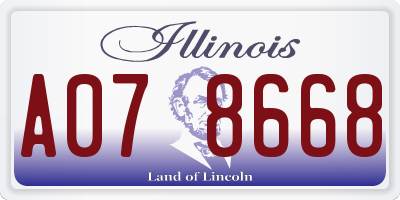 IL license plate A078668