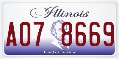 IL license plate A078669