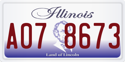 IL license plate A078673