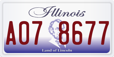 IL license plate A078677