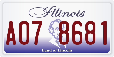 IL license plate A078681