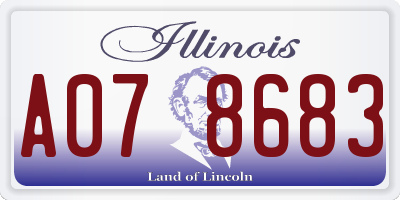 IL license plate A078683